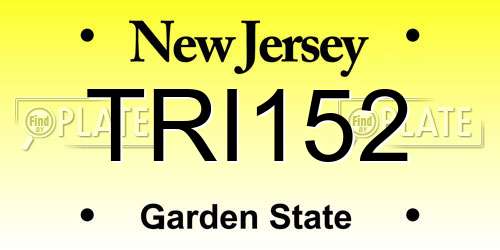 TRI152 New Jersey License Plate