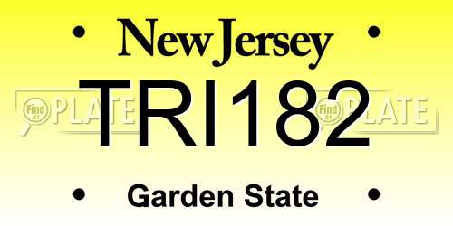 TRI182 New Jersey License Plate