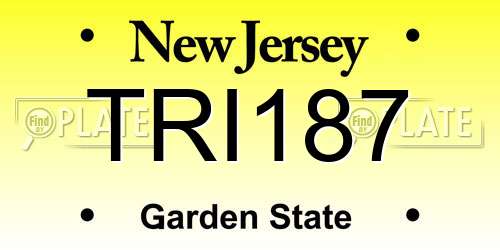 TRI187 New Jersey License Plate