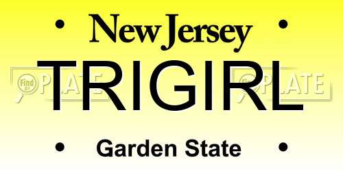 TRIGIRL New Jersey License Plate