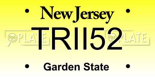 TRII52 New Jersey License Plate