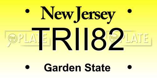 TRII82 New Jersey License Plate