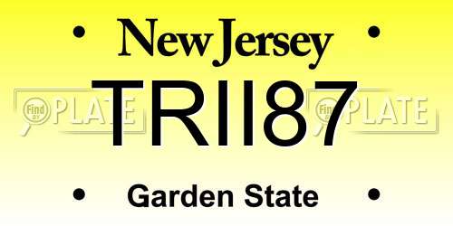 TRII87 New Jersey License Plate
