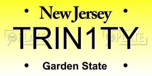 TRIN1TY New Jersey License Plate
