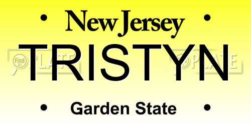 TRISTYN New Jersey License Plate