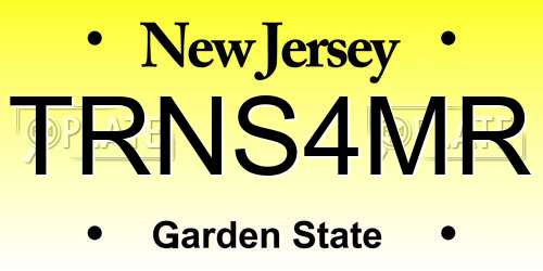 TRNS4MR New Jersey License Plate