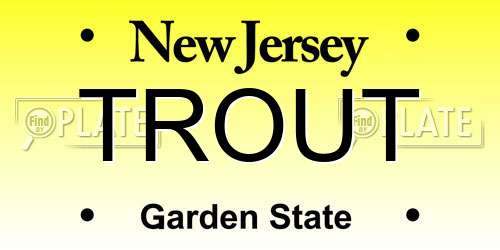 TROUT New Jersey License Plate