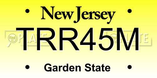 TRR45M New Jersey License Plate