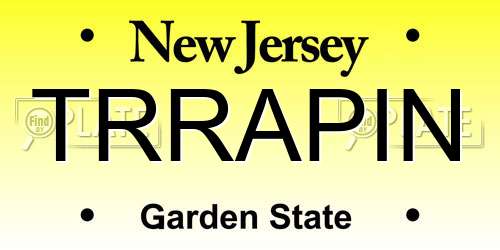 TRRAPIN New Jersey License Plate