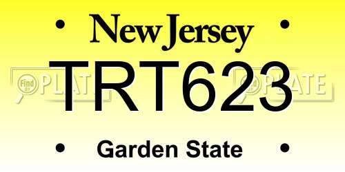 TRT623 New Jersey License Plate