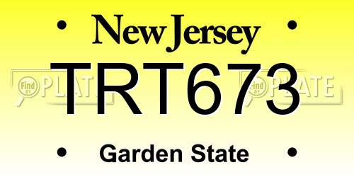 TRT673 New Jersey License Plate