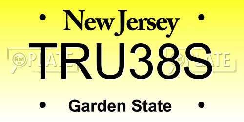 TRU38S New Jersey License Plate