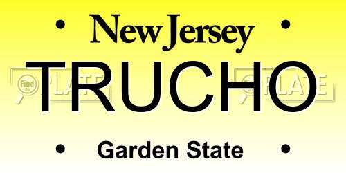 TRUCHO New Jersey License Plate