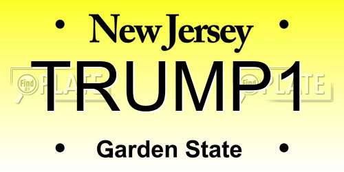 TRUMP1 New Jersey License Plate