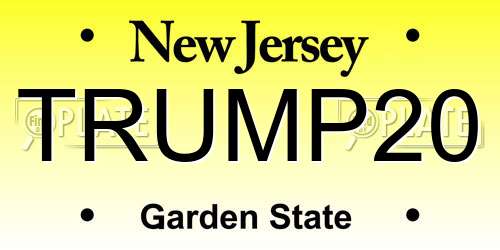 TRUMP20 New Jersey License Plate