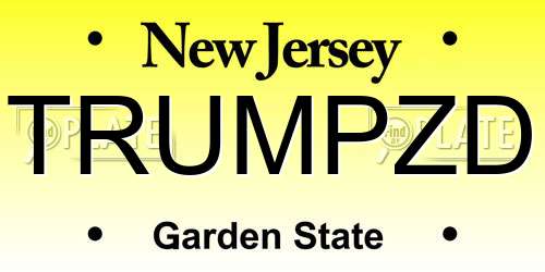 TRUMPZD New Jersey License Plate