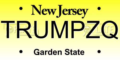 TRUMPZQ New Jersey License Plate
