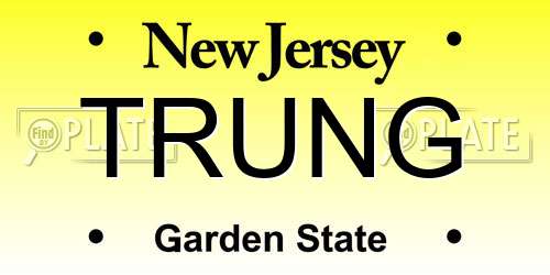 TRUNG New Jersey License Plate