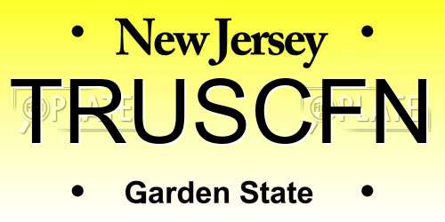 TRUSCFN New Jersey License Plate