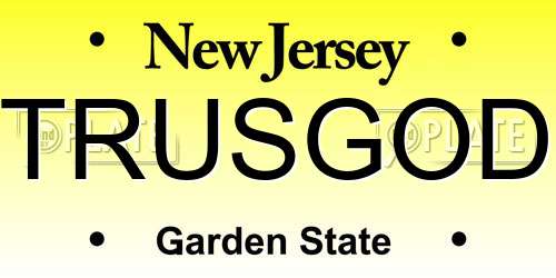 TRUSGOD New Jersey License Plate