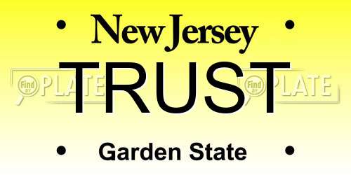 TRUST New Jersey License Plate
