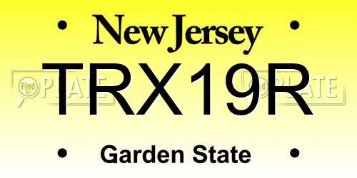 TRX19R New Jersey License Plate