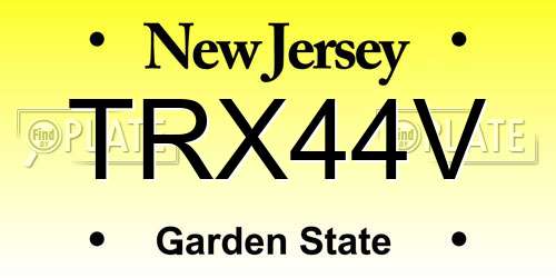 TRX44V New Jersey License Plate