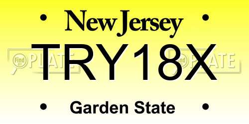 TRY18X New Jersey License Plate