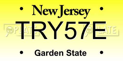 TRY57E New Jersey License Plate