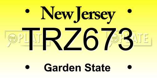 TRZ673 New Jersey License Plate