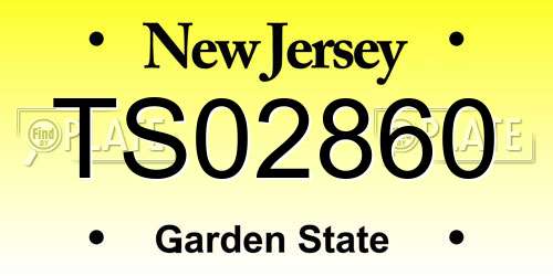 TS02860 New Jersey License Plate