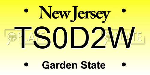 TS0D2W New Jersey License Plate