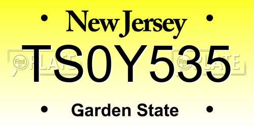 TS0Y535 New Jersey License Plate