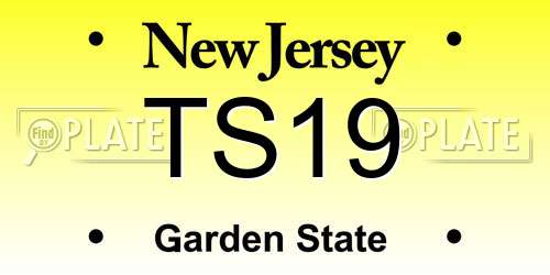 TS19 New Jersey License Plate