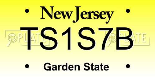TS1S7B New Jersey License Plate