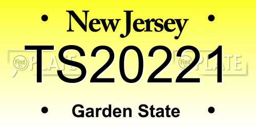 TS20221 New Jersey License Plate