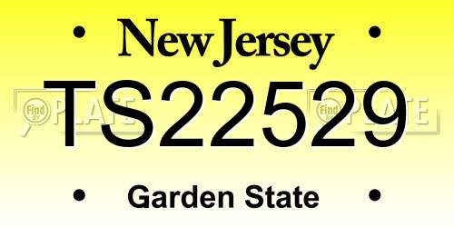 TS22529 New Jersey License Plate