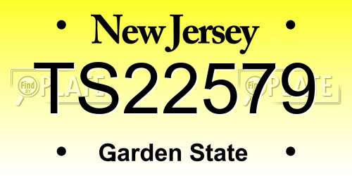 TS22579 New Jersey License Plate