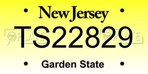 TS22829 New Jersey License Plate