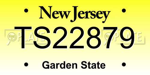 TS22879 New Jersey License Plate