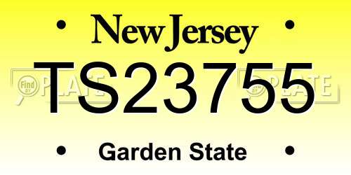 TS23755 New Jersey License Plate