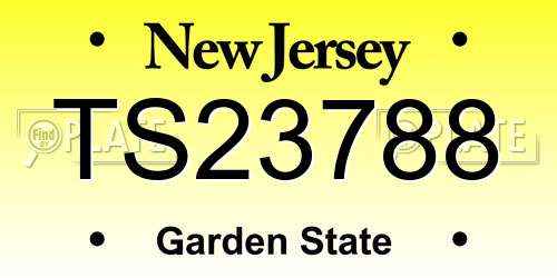 TS23788 New Jersey License Plate