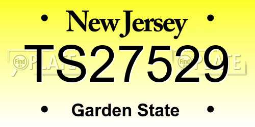 TS27529 New Jersey License Plate