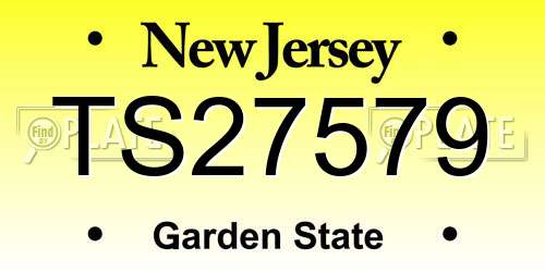 TS27579 New Jersey License Plate