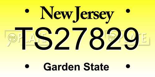 TS27829 New Jersey License Plate