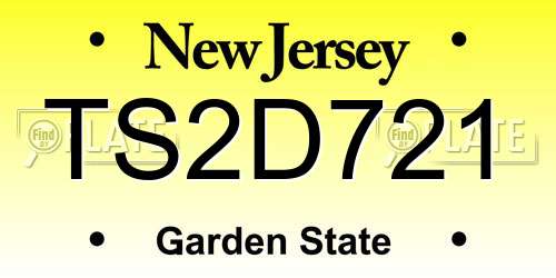 TS2D721 New Jersey License Plate