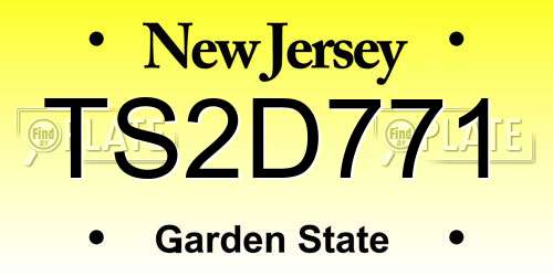 TS2D771 New Jersey License Plate