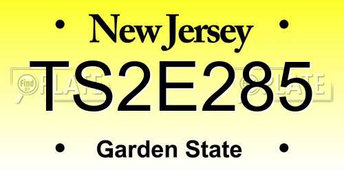 TS2E285 New Jersey License Plate