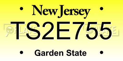 TS2E755 New Jersey License Plate
