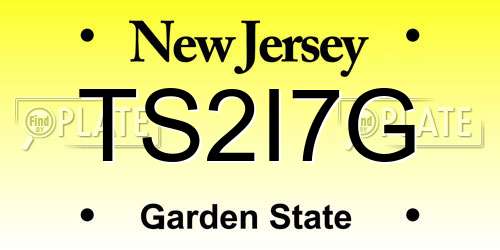 TS2I7G New Jersey License Plate